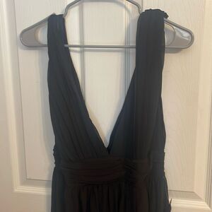 Love X Design Black Athena Deep Vneck Maxi Dress Size Large
